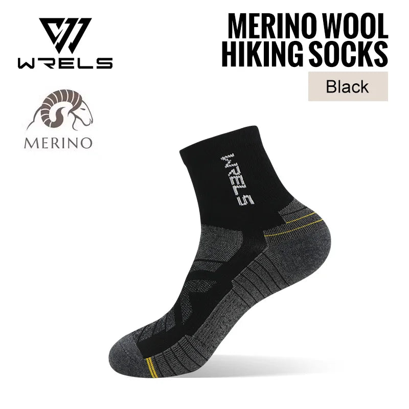 1/3Pairs Merino Wool Socks Breathable Moisture Wicking Anti-Odor Socks Hiking Running Trekking Thermal Athletic Crew Socks