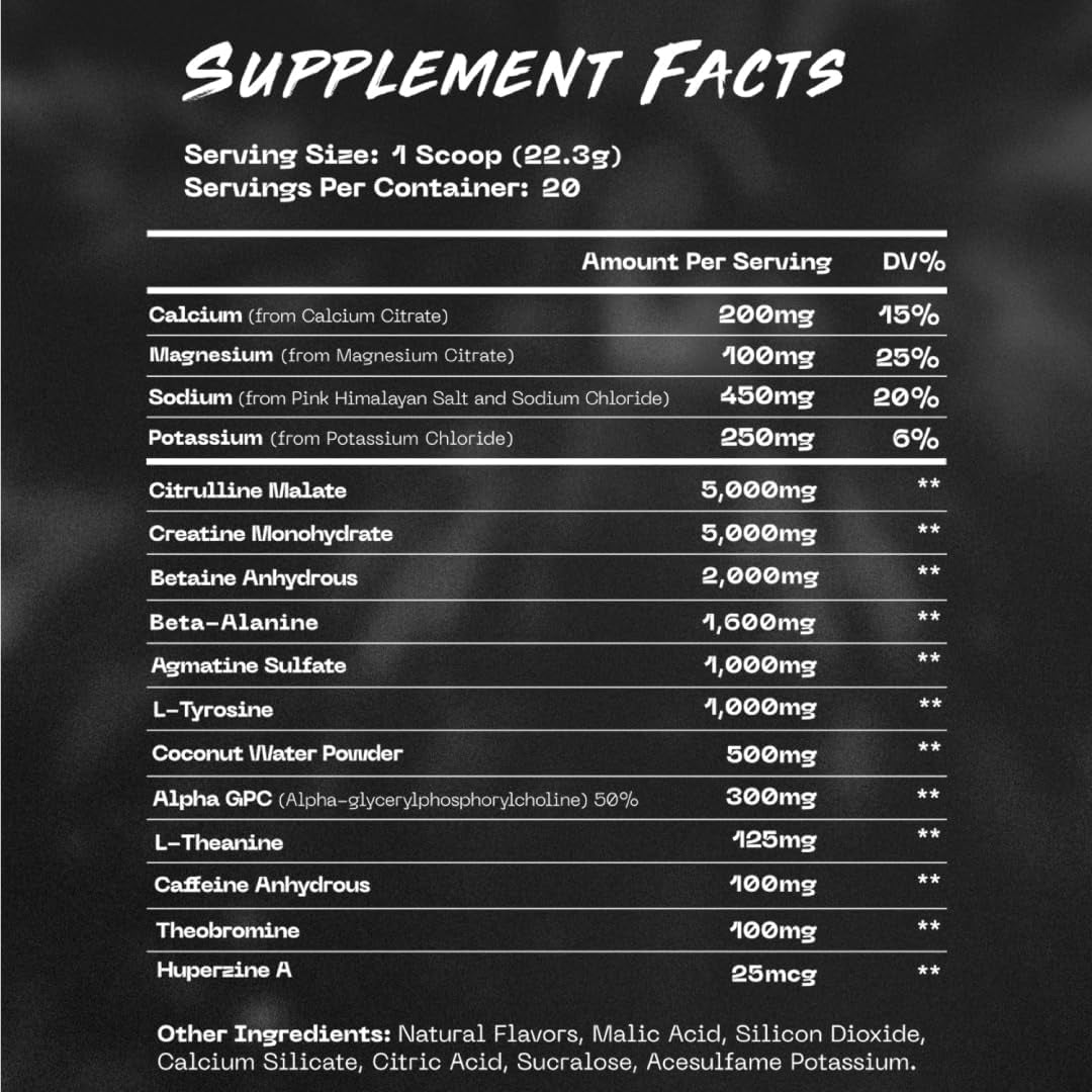 Pre Workout Supplement - Fitness Supplements, Workout Supplements - Energy Supplement for Men and Women - 100 Mg Caffeine - Blue Rage