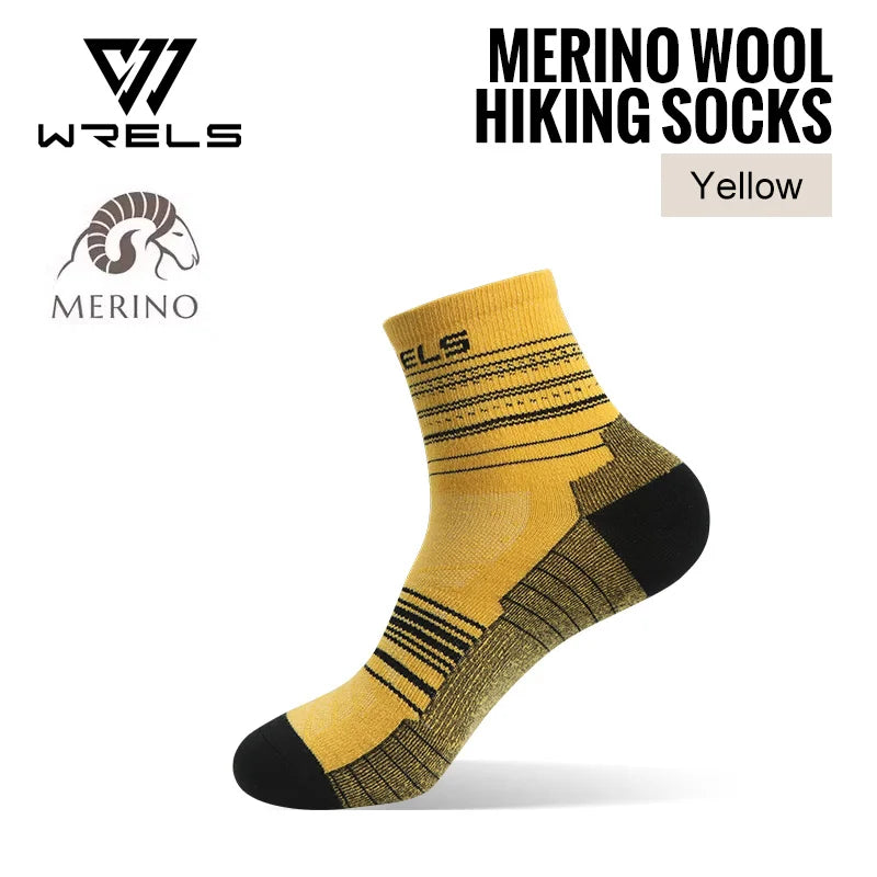 1/3Pairs Merino Wool Socks Breathable Moisture Wicking Anti-Odor Socks Hiking Running Trekking Thermal Athletic Crew Socks