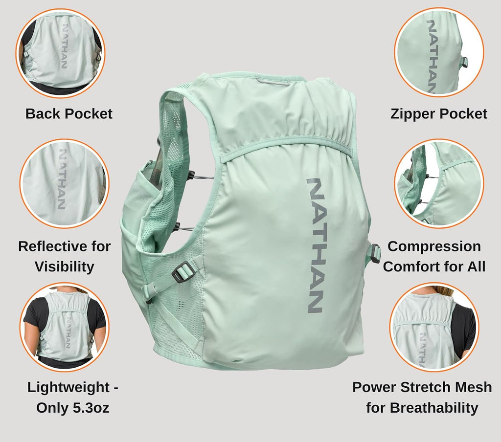 Women'S Hydration Vest - Lightweight Mesh, Breathable, 2X14Oz Flasks, 2L Bladder, Reflective Vest, Pinnacle Breeze