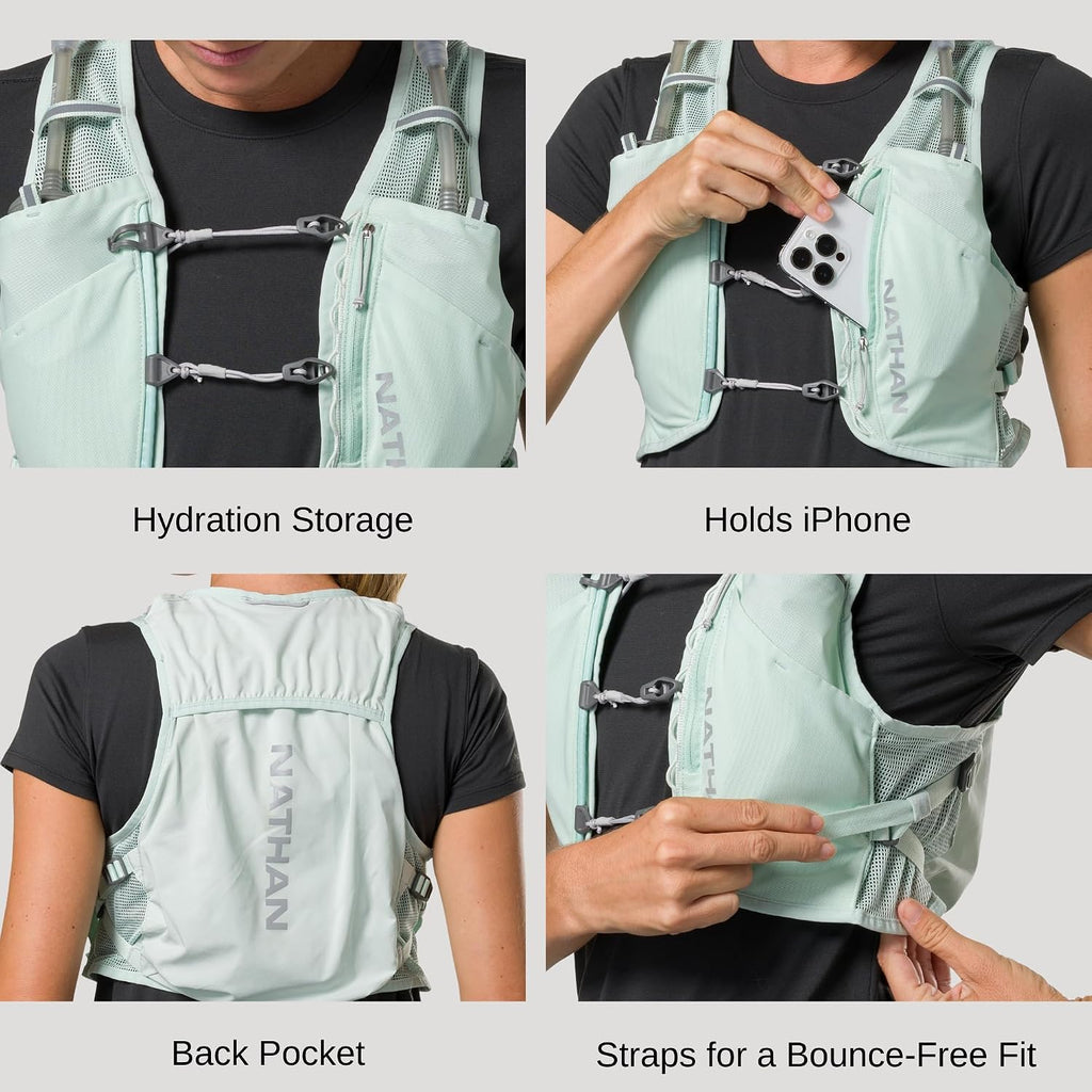 Women'S Hydration Vest - Lightweight Mesh, Breathable, 2X14Oz Flasks, 2L Bladder, Reflective Vest, Pinnacle Breeze
