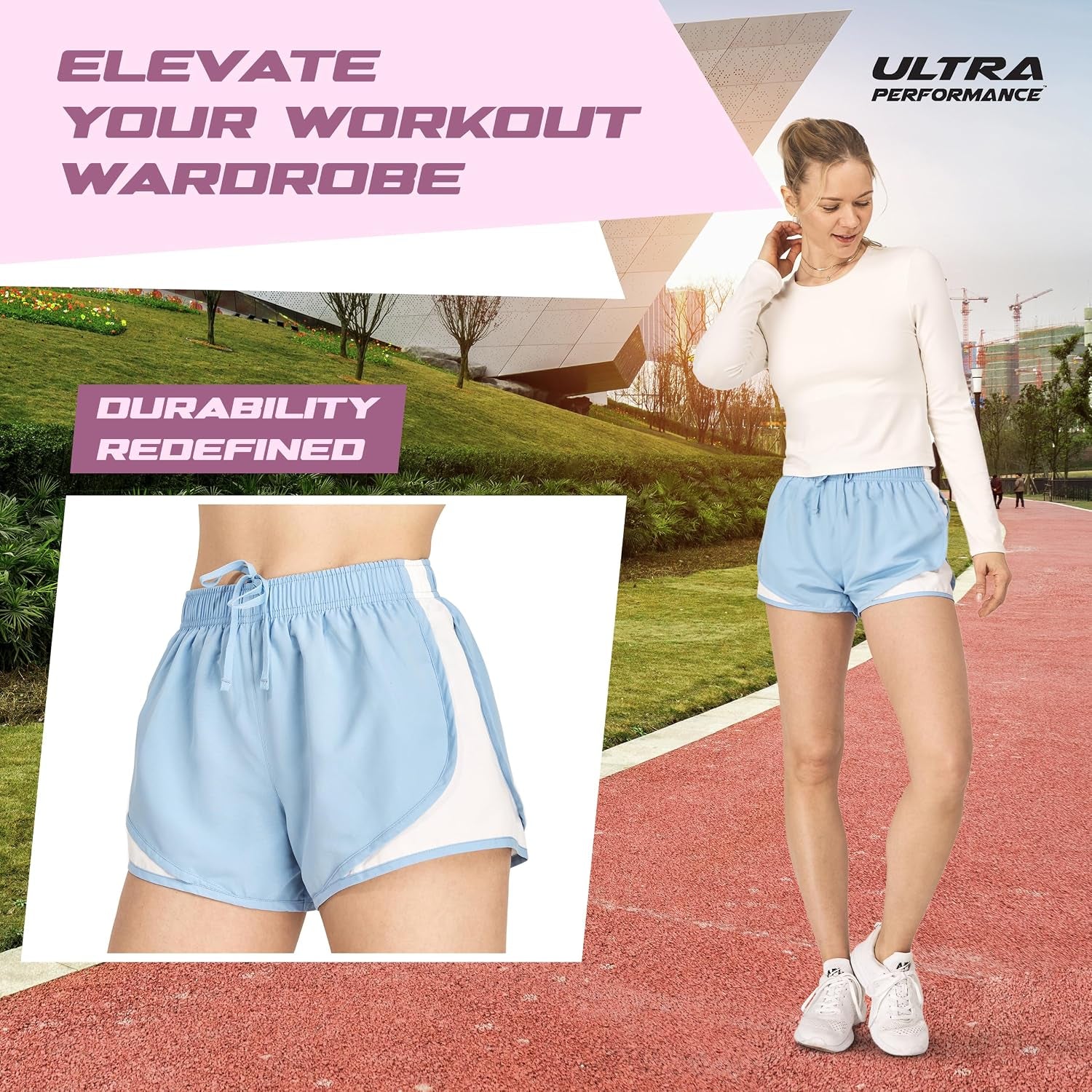 Women'S Running Shorts 4-Pack Athletic Workout Gym Shorts for Women, with Brief Liner