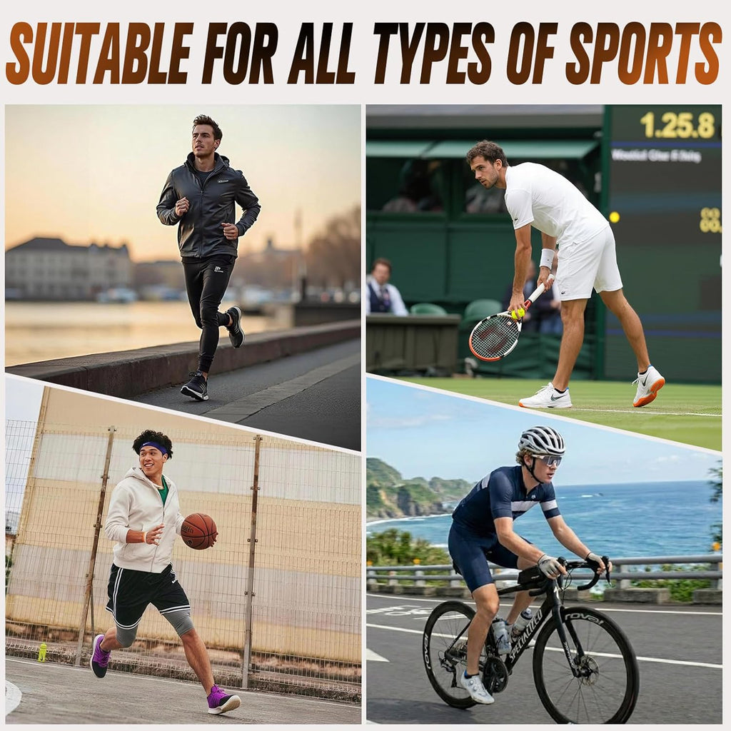 Mens Running Socks 6 Pairs with Arch Compression Support, Cushioned Breathable Ankle Socks, Wicking Athletic Sock