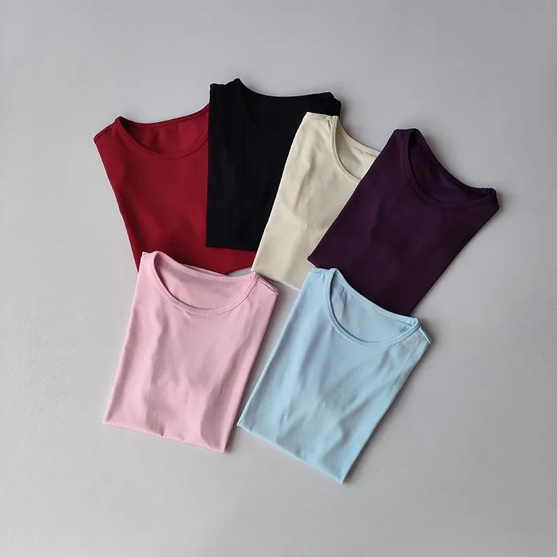 Women's Seamless Quick Dry Running Top — Short Sleeve Workout Shirt