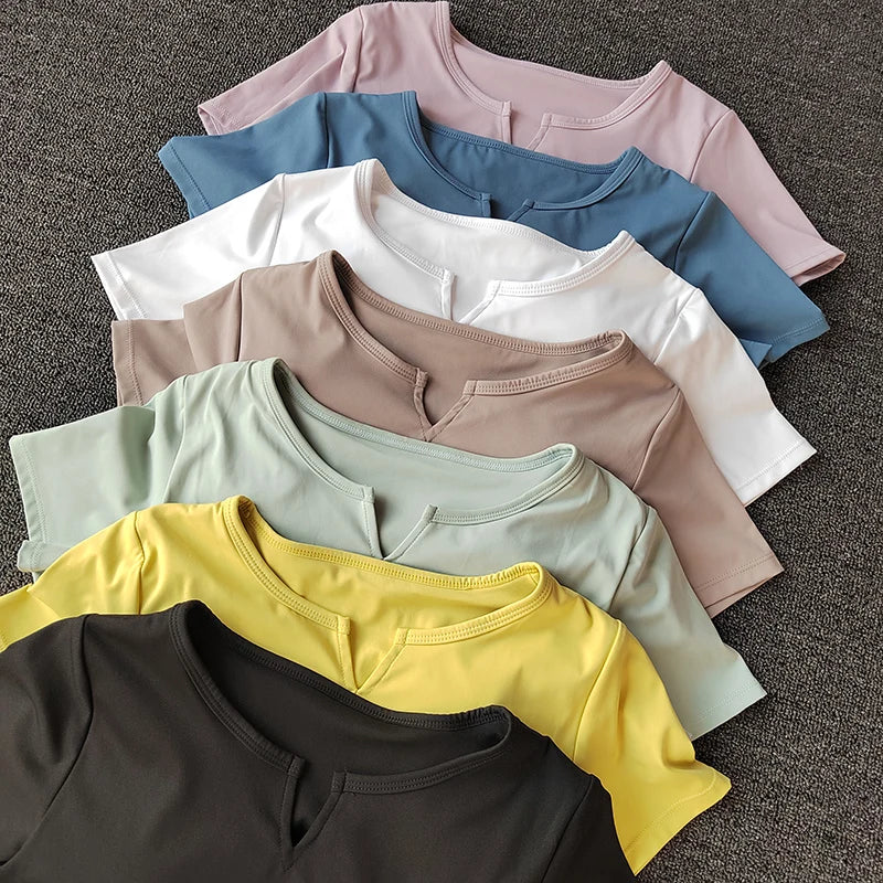 Women's Padded Sports Top — Quick Dry Short Sleeve Running Fitness Shirt