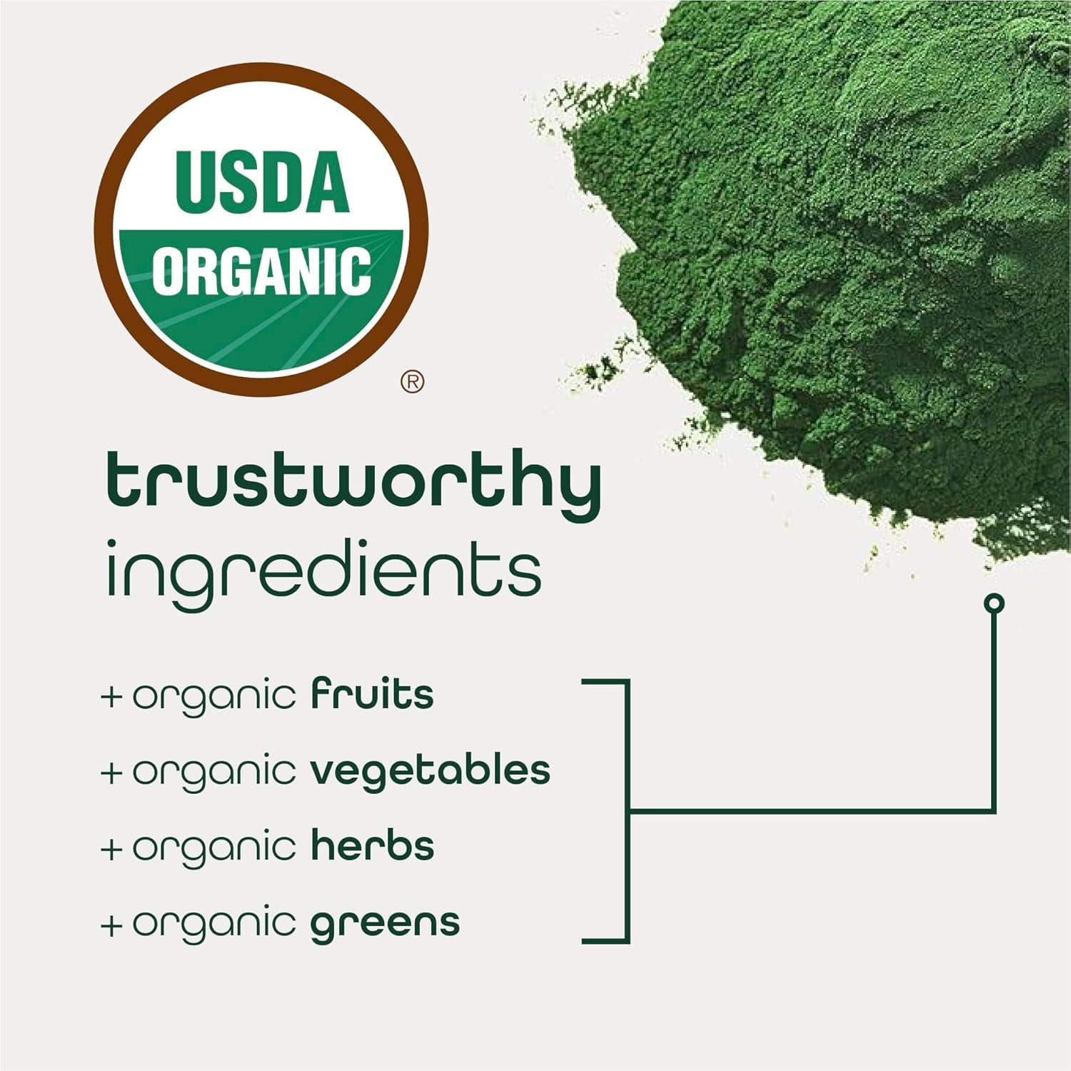 Organic Super Greens Energy & Hydration Powder, 70+ Superfoods, 0 Sugar, 5G Fiber, Spirulina, Chlorella, Prebiotics/Probiotics, Natural Caffeine + Electrolytes, 40 Drink Mix Packets