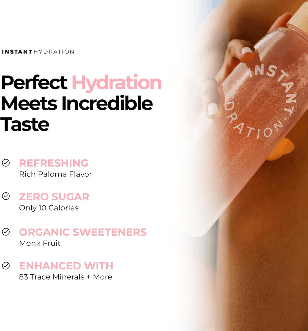 Sugar Free Electrolytes Powder Packets - Watermelon Electrolyte Drink Mix & Travel Essentials - Post Workout Recovery, Brain Health, Muscle & Tissue Support - 20 Sticks