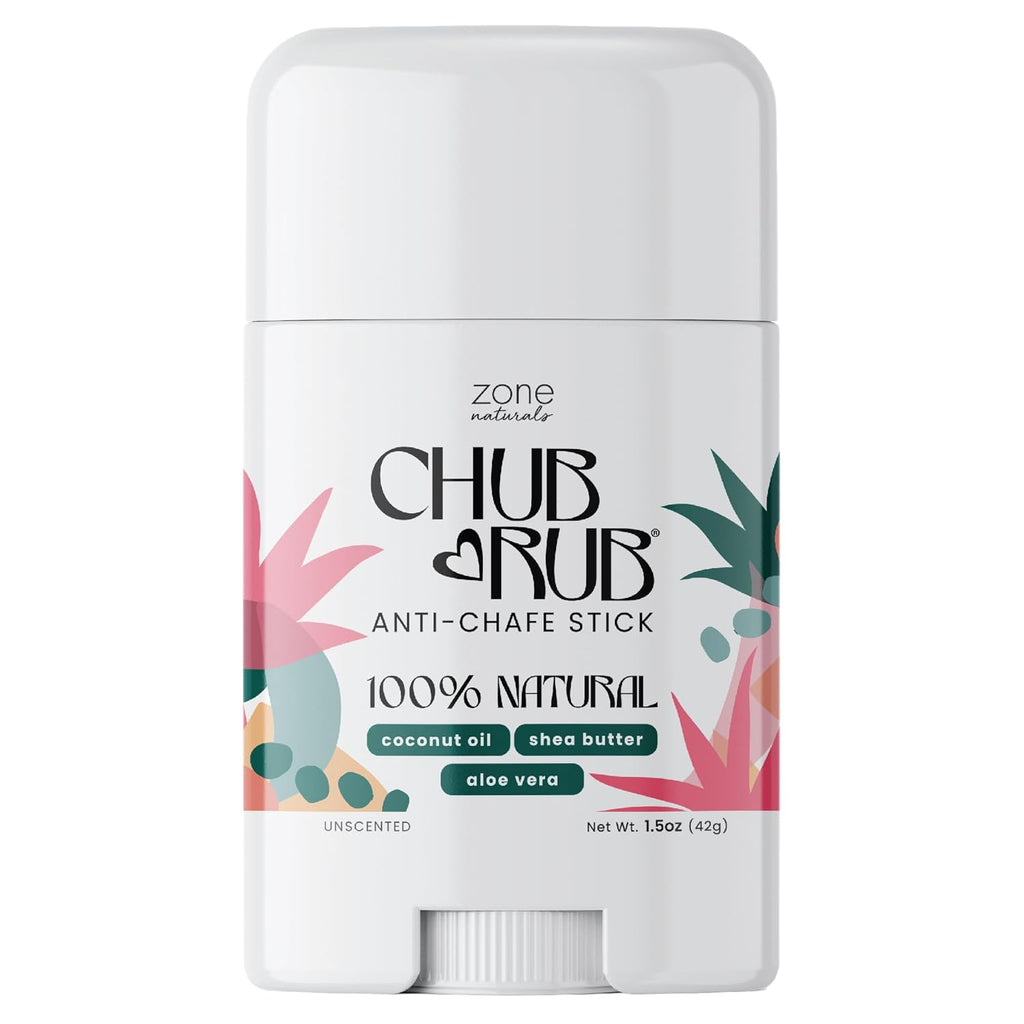 Zone Naturals Chafing Stick - 100% Natural Chub Rub Stick - Friction Defense anti Chafing Stick Reduces Rubbing and Irritation - 1.5 Ounce