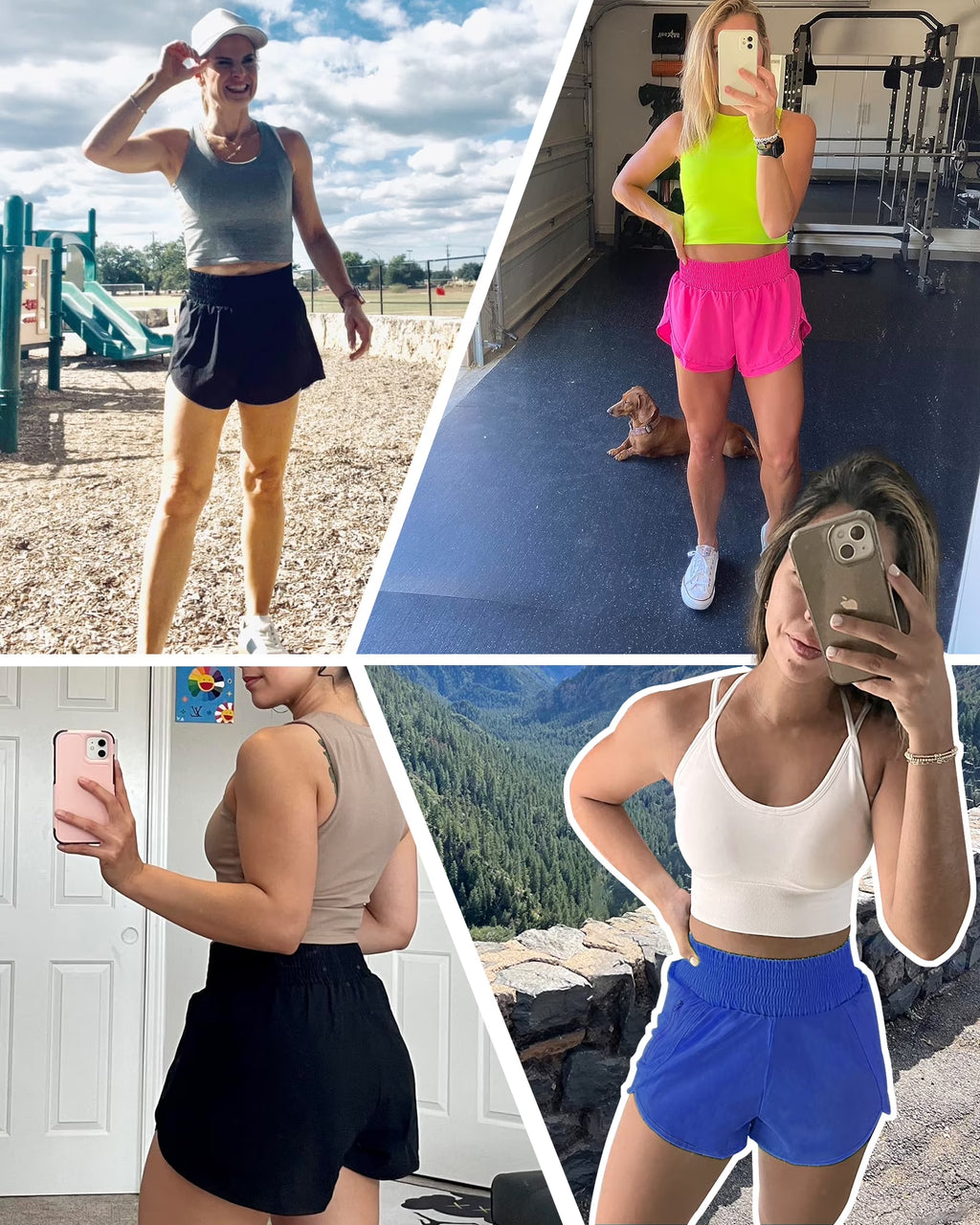 Women'S Athletic Shorts High Waisted Running Shorts Zipper Pocket Gym Elastic Workout Shorts