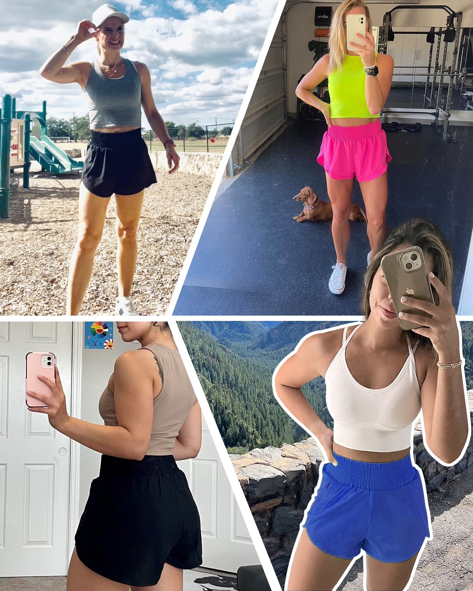 Women'S Athletic Shorts High Waisted Running Shorts Zipper Pocket Gym Elastic Workout Shorts